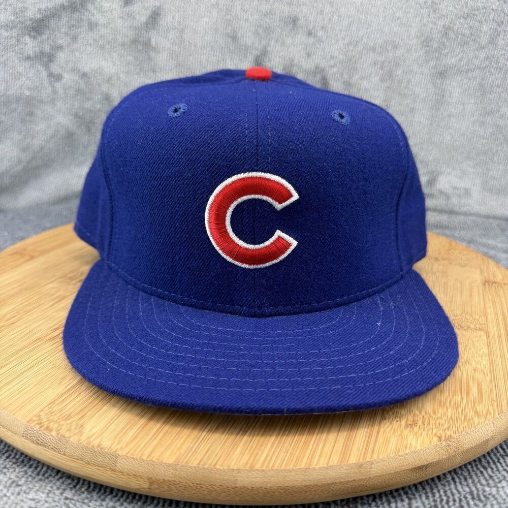 Chicago Cubs Vtg Hat Cap Fitted Mens 7 1/2 Blue MLB Baseball Wool USA 90s